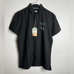 Cabana Four Way Flex Men’s Hawaiian Shirt Black  SIZE SMALL